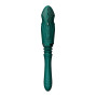 Компактна смарт секс-машина Zalo – Sesh Turquoise Green, 2 насадки, пульт ДК, кристал Swarovski