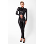 Комбінезон Noir Handmade F319 Caged wetlook catsuit with zippers and ring - S