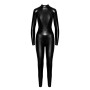 Комбінезон Noir Handmade F319 Caged wetlook catsuit with zippers and ring - 3XL