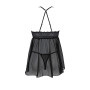 Пеньюар Passion KERRIA CHEMISE black, XXL/XXXL, мереживний верх, трусики в комплекті